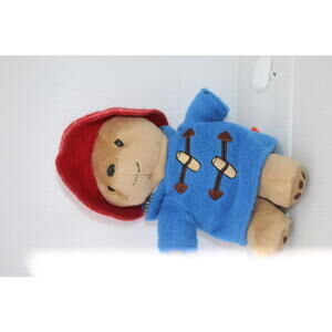 Plush Bear Toy with Blue Coat and Red Hat Rainbow